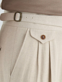 Marini Napoli High Waisted Linen Gurkha Pants
