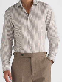 Marini Beige Stripe No-Iron Shirt