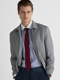 Marini Navy Stripe No-Iron Contrast Collar Shirt
