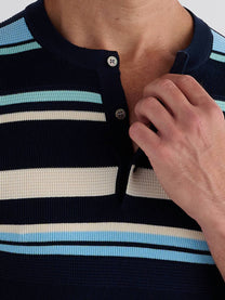 Marini Striped Knit Henley Tee