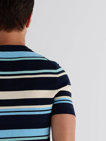Marini Striped Knit Henley Tee