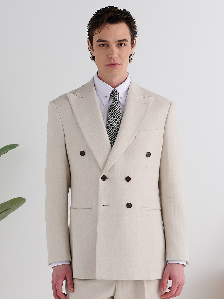 Marini Ravello Herringbone Double Breasted Jacket