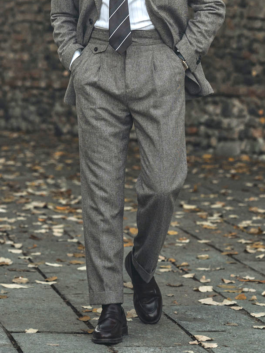 Marini Bergamo High Waisted Wool Grukha Trousers