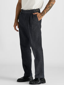 Marini Bormio High Waisted Double Pleated Denim Trousers