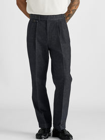 Marini Bormio High Waisted Double Pleated Denim Trousers
