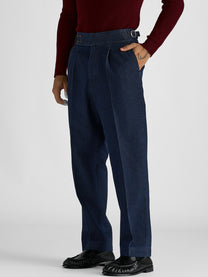 Marini Faenza High Waisted Pleated Denim Trousers