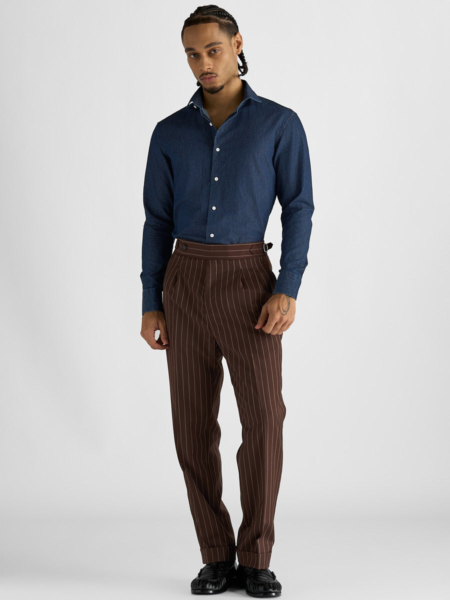 Marini Firenze High Waisted Double Pleated Pants