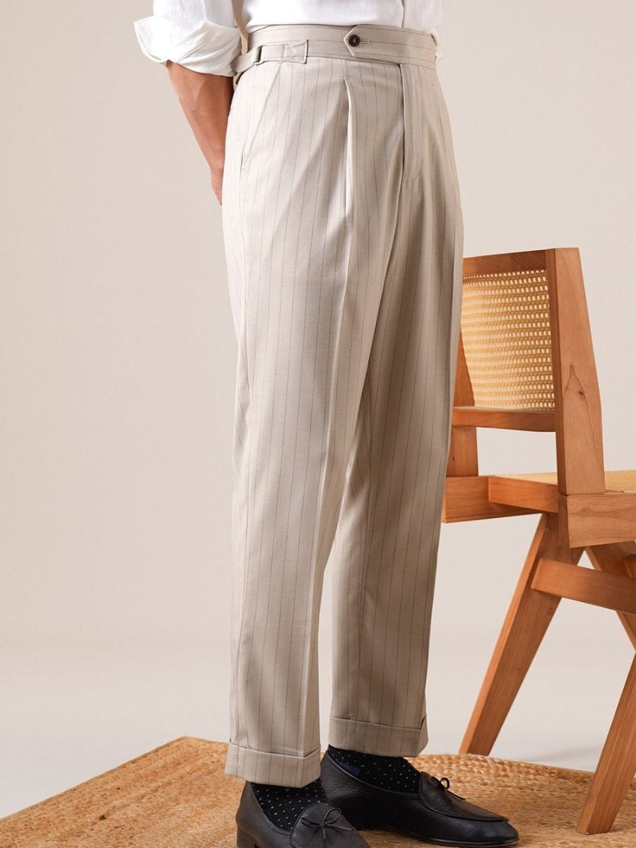 Marini Atri High Waisted Striped Trousers