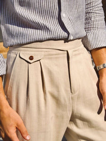 Marini Napoli High Waisted Linen Gurkha Pants