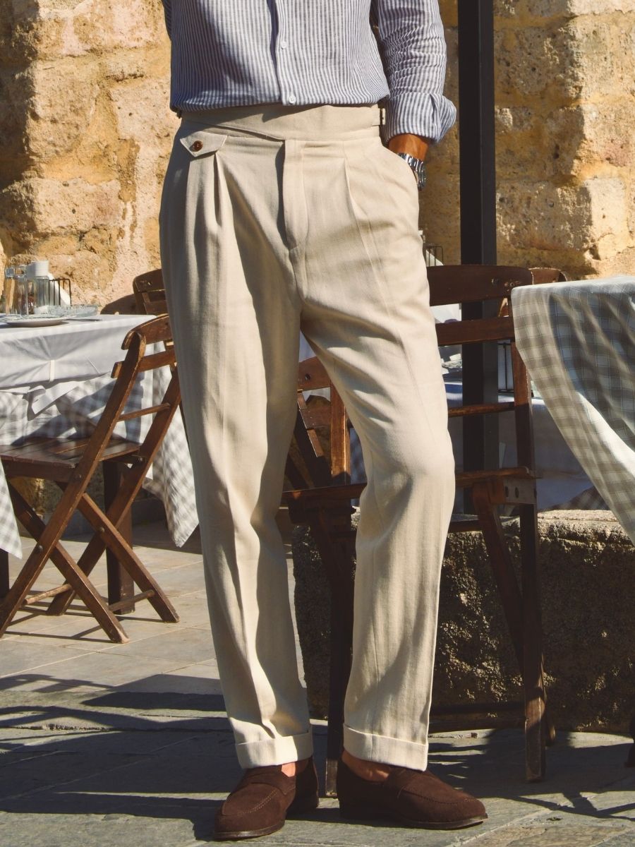 Marini Napoli High Waisted Linen Gurkha Pants