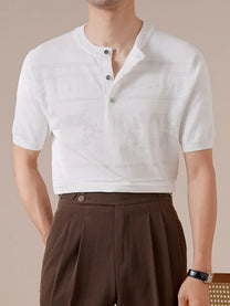 Lyocell Henley Collar T-Shirt