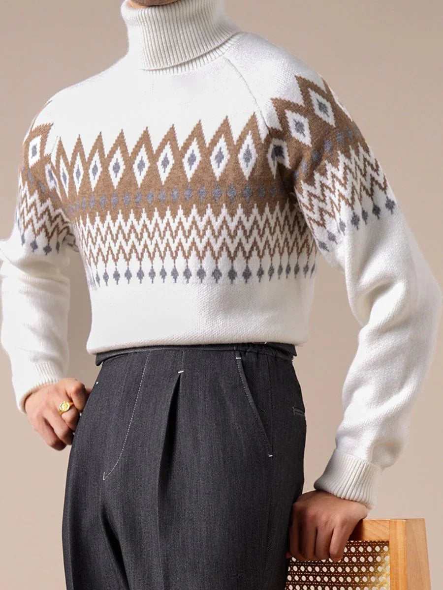 Marini Alpine Jacquard Turtleneck Sweater