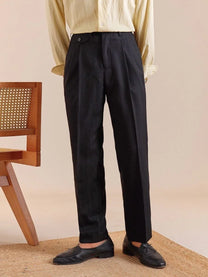 Marini Brienza Double Pleated Belt-Loop Pants
