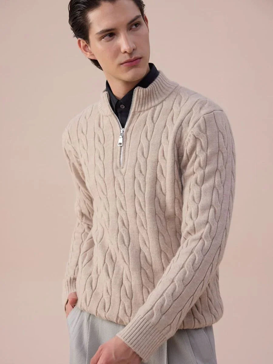 Marini Cable Knit Half-Zip Sweater