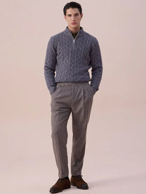 Marini Cable Knit Half-Zip Sweater