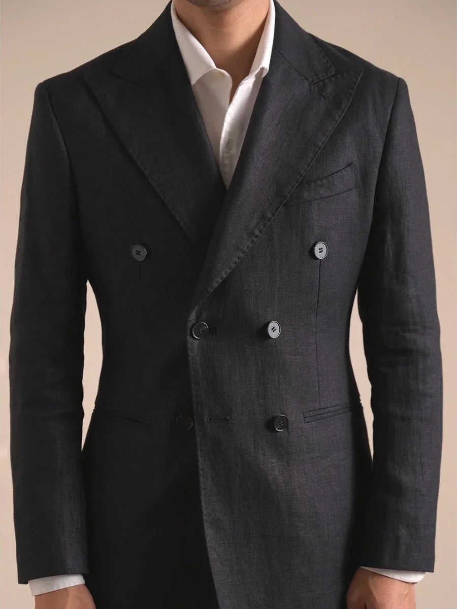 Marini Capri 100 % Linen Double-Breasted Blazer