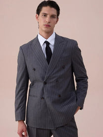 Marini Cremona Double-Breasted Pinstripe Blazer