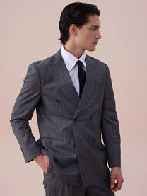 Marini Cremona Double-Breasted Pinstripe Blazer