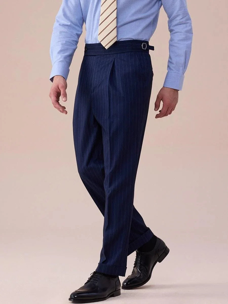 Marini Cremona High-Waist Pinstripe Trousers