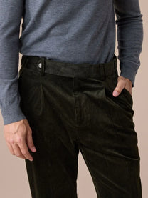 Marini Crotone High Waisted Belt Loop Velvet Pants