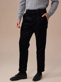 Marini Crotone High Waisted Belt Loop Velvet Pants