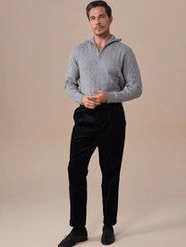 Marini Crotone High Waisted Belt Loop Velvet Pants