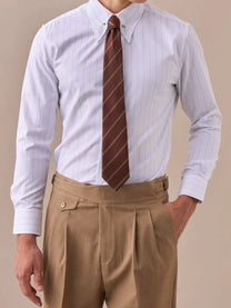 Marini Italian Wrinkle-Free Striped Long-Sleeve Shirt