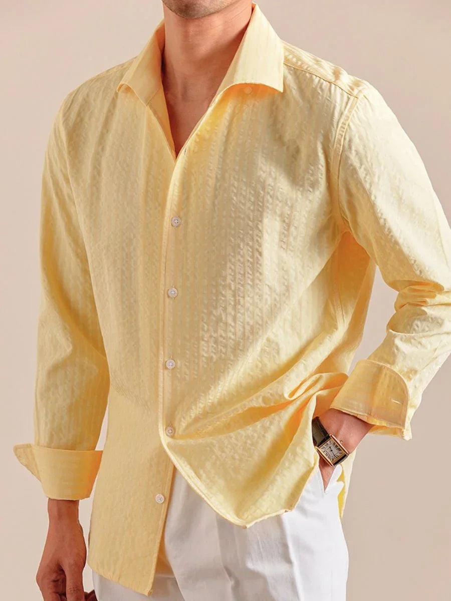 Marini Lightweight Seersucker Long-Sleeve Shirt