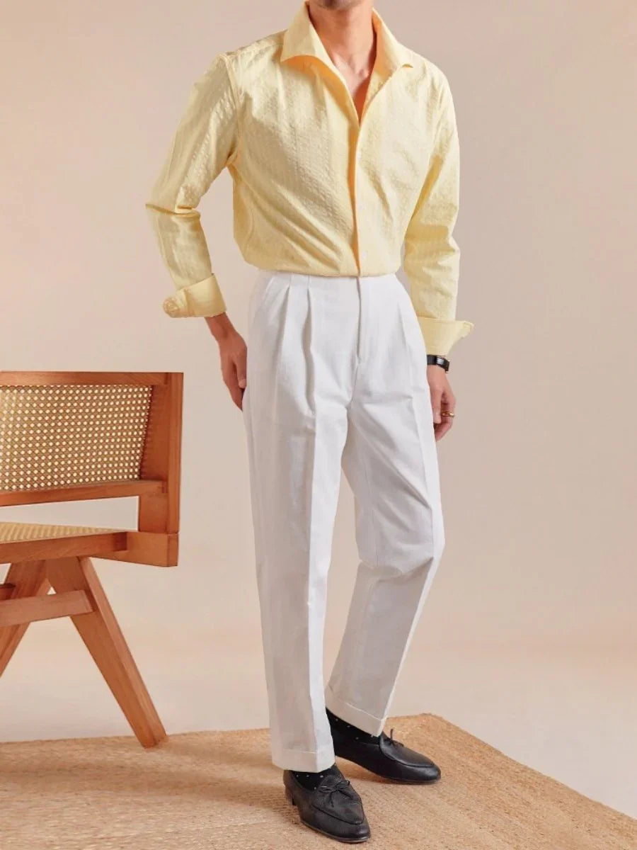 Marini Lightweight Seersucker Long-Sleeve Shirt