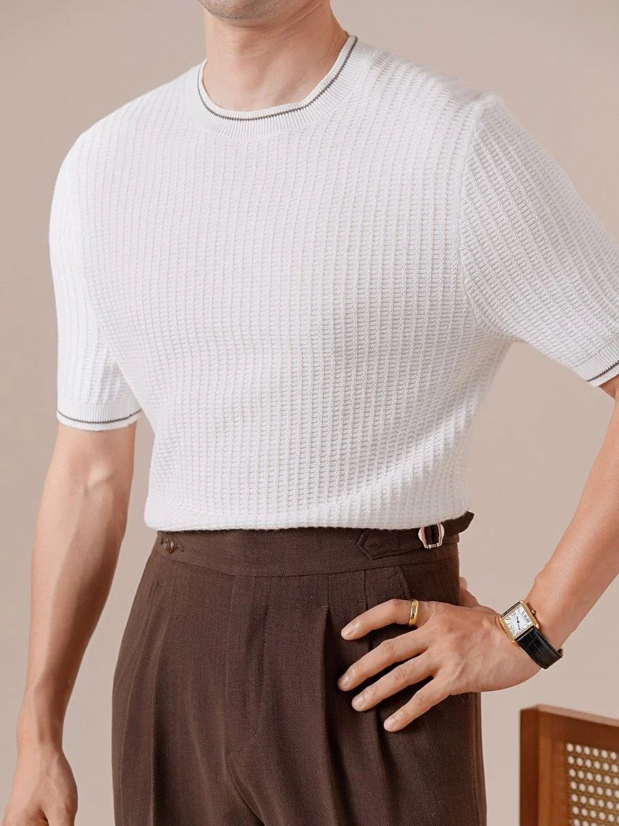 Marini Linen Blend Contrast T-Shirt