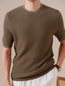 Marini Linen Blend Contrast T-Shirt