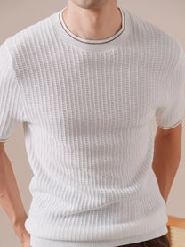 Marini Linen Blend Contrast T-Shirt