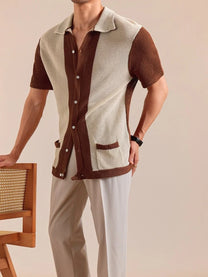 Marini Linen Blend Openwork Polo Shirt