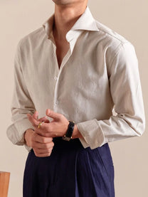 Marini Linen-Blend Shirt with Windsor Collar