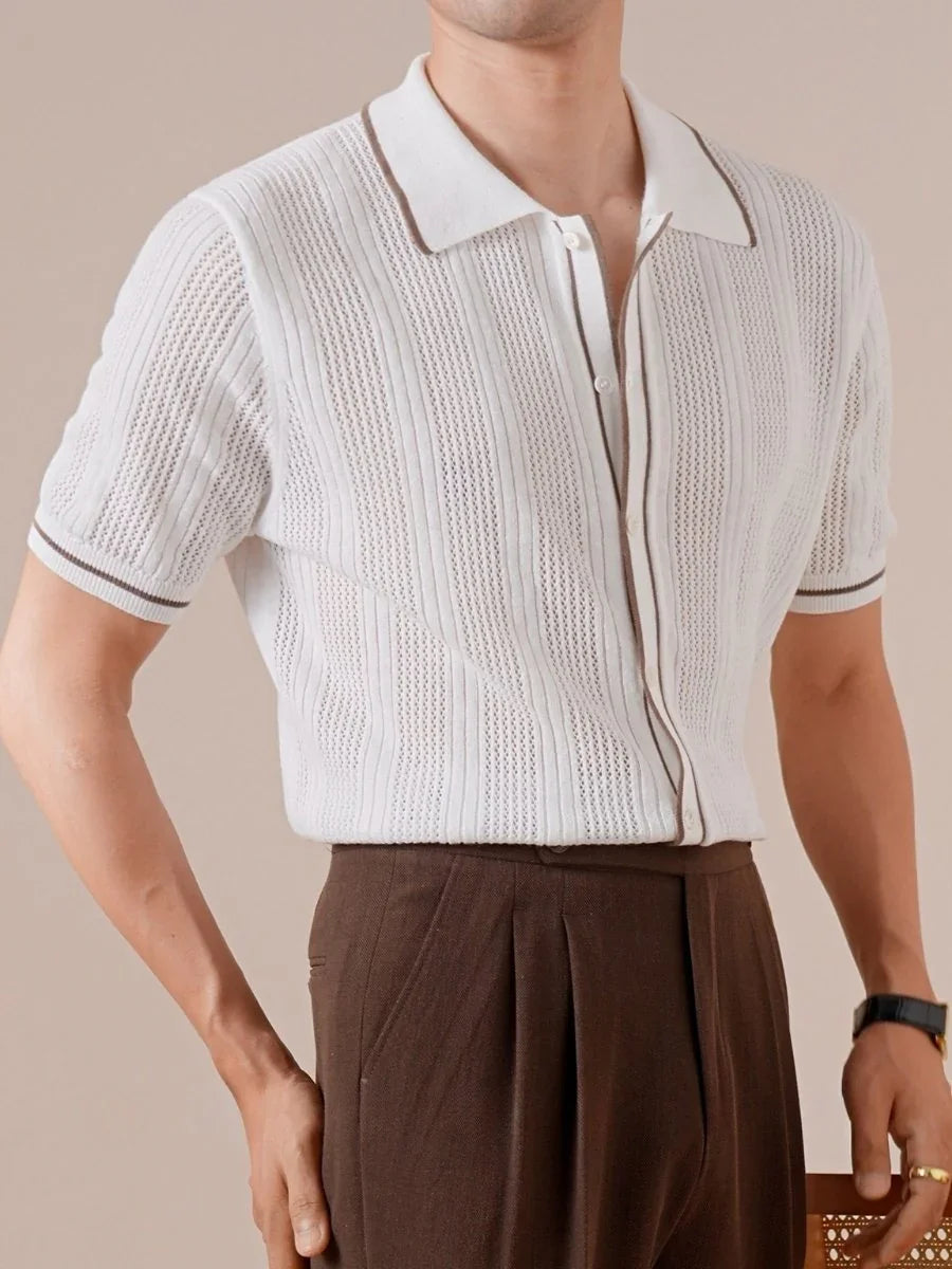 Marini Linen Breeze Polo Cardigan