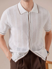 Marini Linen Breeze Polo Cardigan