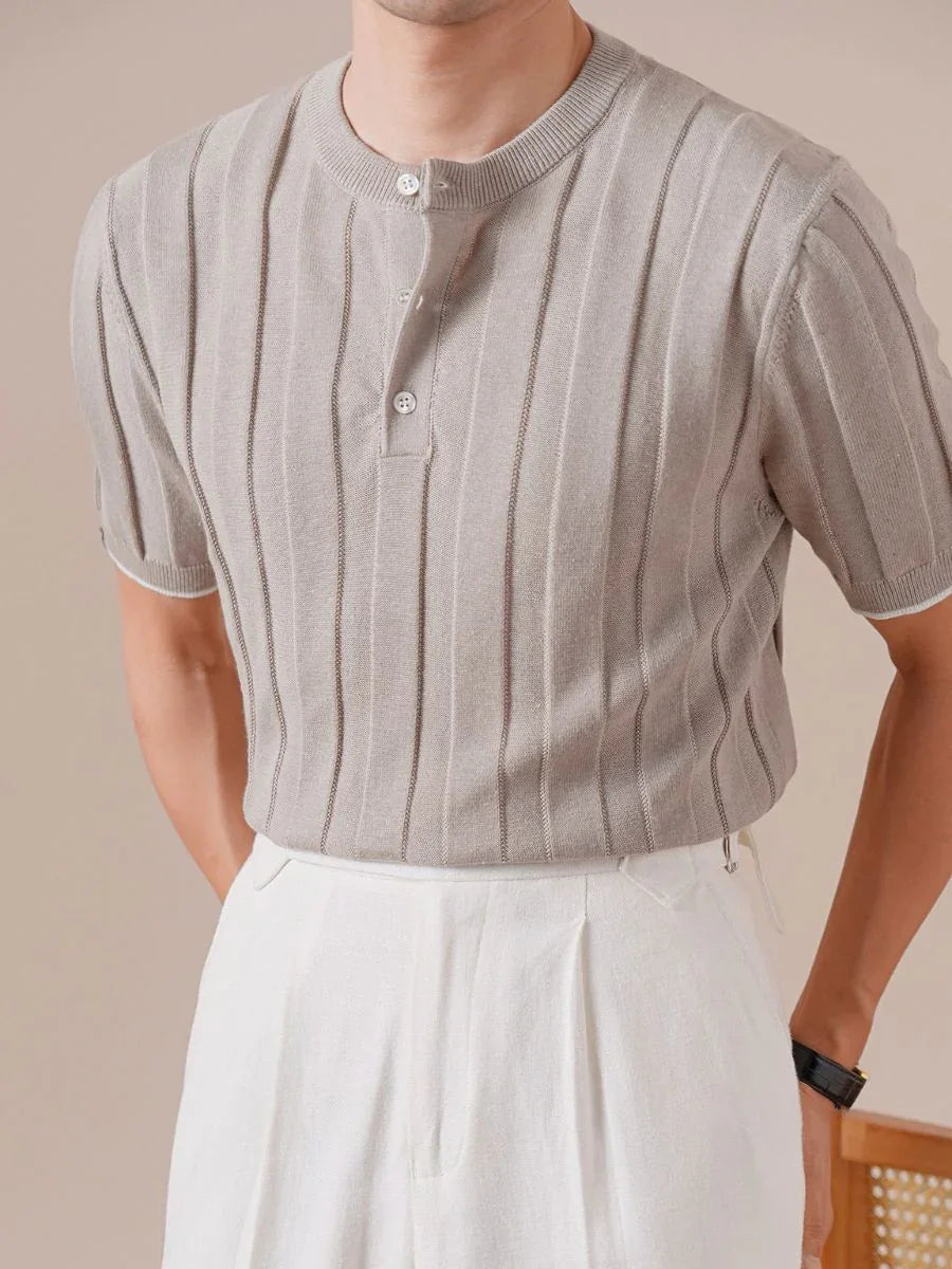 Marini Linen Coastline Henley Shirt