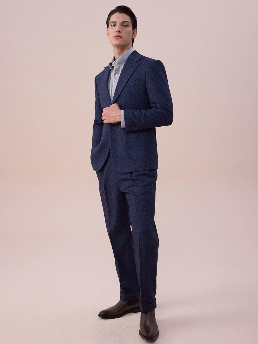 high waisted dress pants with tie Milano High Waisted Herringbone Wool Pants