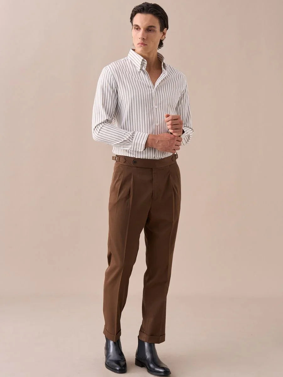 Marini Moliterno High Waisted Double Pleated Pants