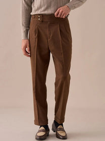 Marini Napoli High Waisted Double Pleated Pants