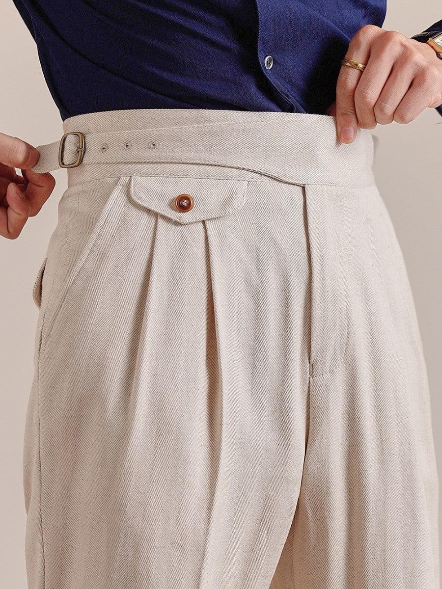 Marini Napoli High Waisted Linen Gurkha Pants