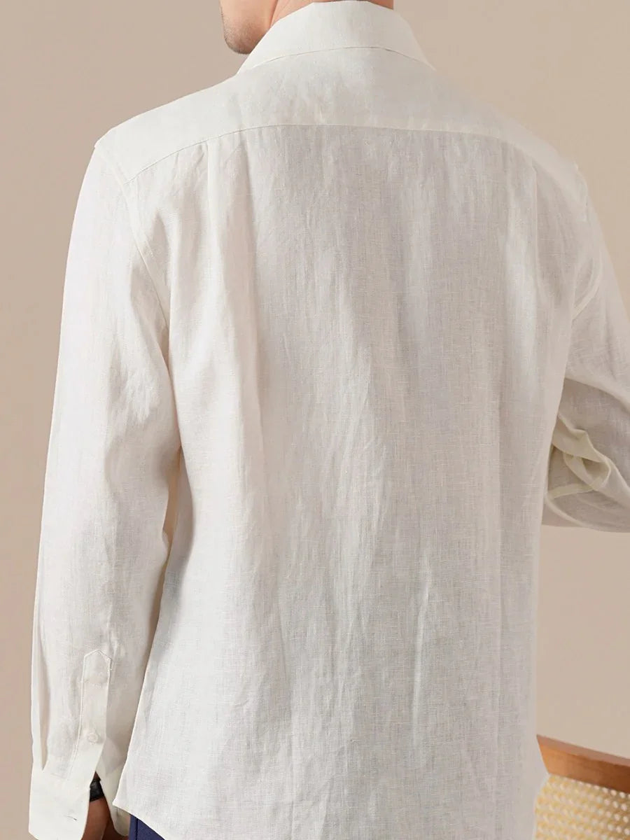 Marini Pure Linen Italian Collar Shirt – MARINI