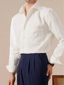 Marini Pure Linen Italian Collar Shirt
