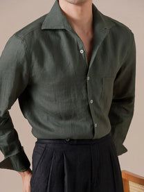 Marini Pure Linen Italian Collar Shirt