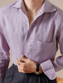 Marini Pure Linen Italian Collar Shirt