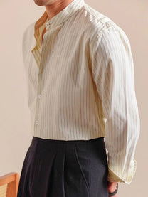 Marini Striped Band Collar Shirt