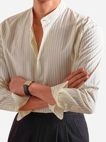Marini Striped Band Collar Shirt