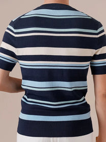 Marini Striped Knit Henley Tee