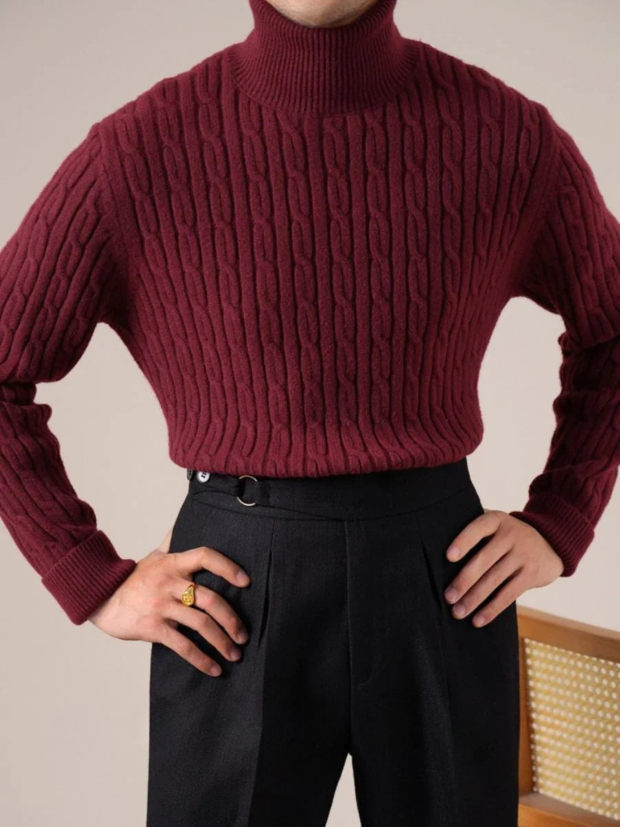Marini Structure Wool Turtleneck Sweater