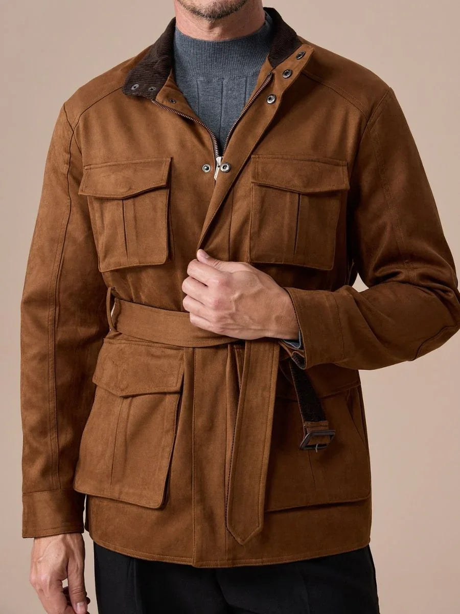 Marini Suede-Style Vintage Hunting Jacket